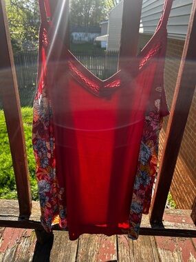 torrid Red Floral Lace-Trim Cami